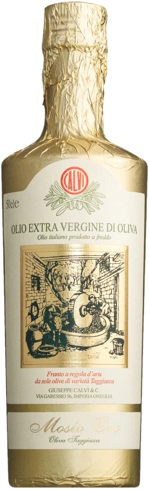 Flasche Olio extra vergine Mosto Oro, mildfruchtiges Taggiasca-Olivenöl aus Ligurien