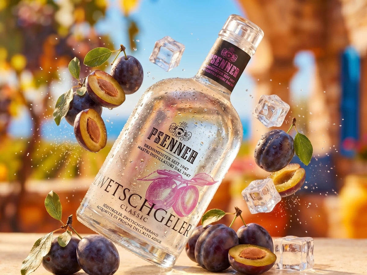 Psenner Zwetschgeler Classic Zwetschgenbrand 0,7L, klare Flasche mit Etikett, Südtiroler Obstbrand
