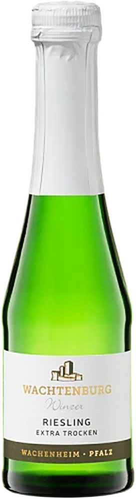 Wachtenburg Winzer Riesling Sekt extra trocken, 0,20L Piccolo-Flasche mit Sektkorken und Drahtkorb