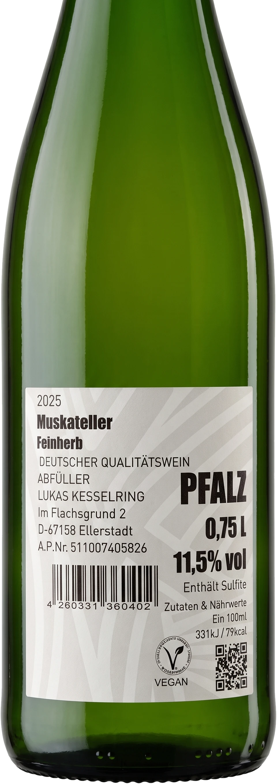 Back label Kesselring Muskateller