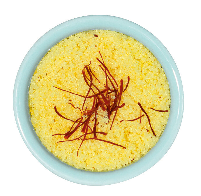 SAL de IBIZA Fleur de Sel Azafran mini – kleines Keramikdöschen mit Meersalz und Safranfäden