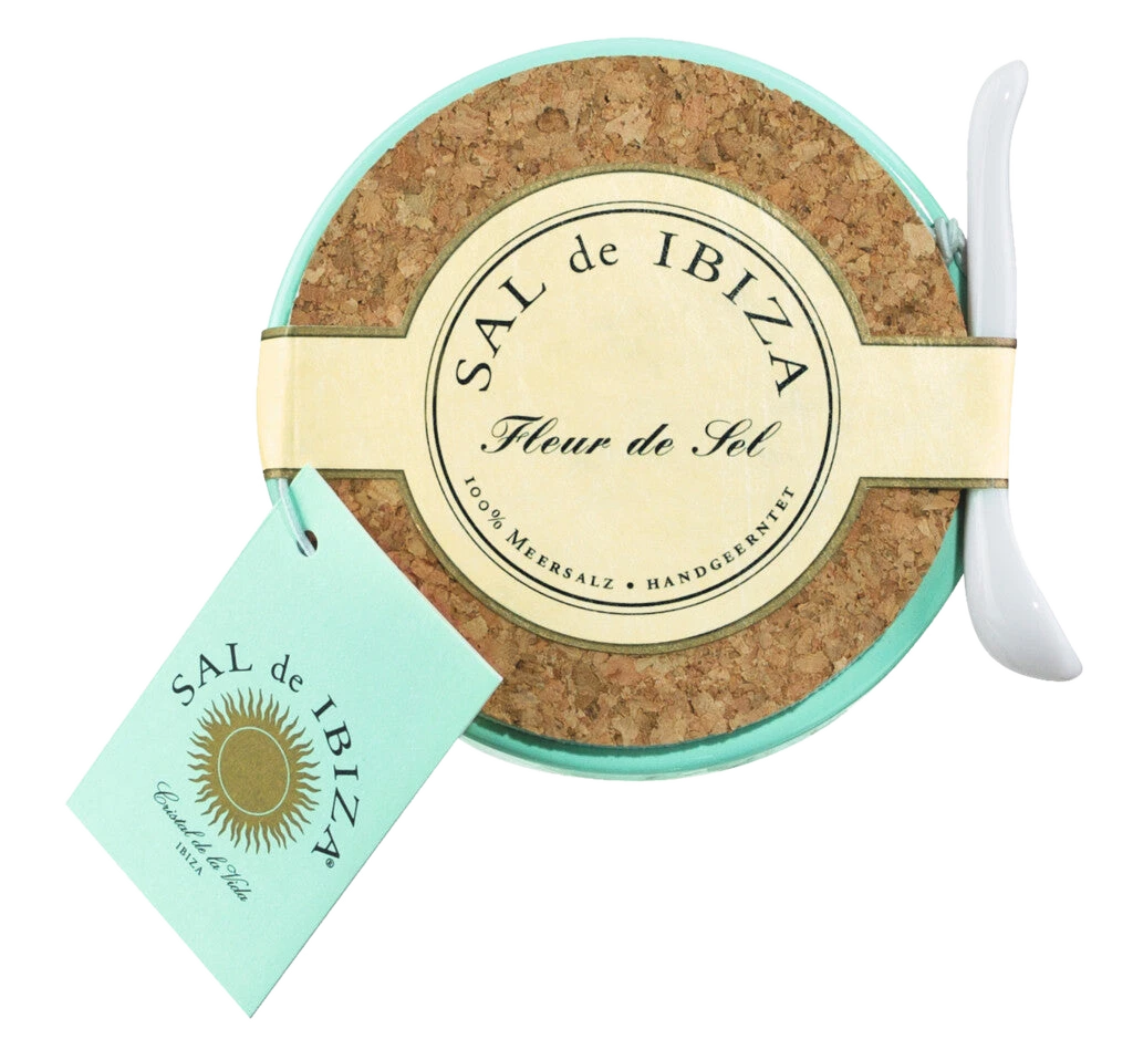 SAL de IBIZA Fleur de Sel – zarte Salzflocken aus den Salinen von Ibiza in einer Verpackung