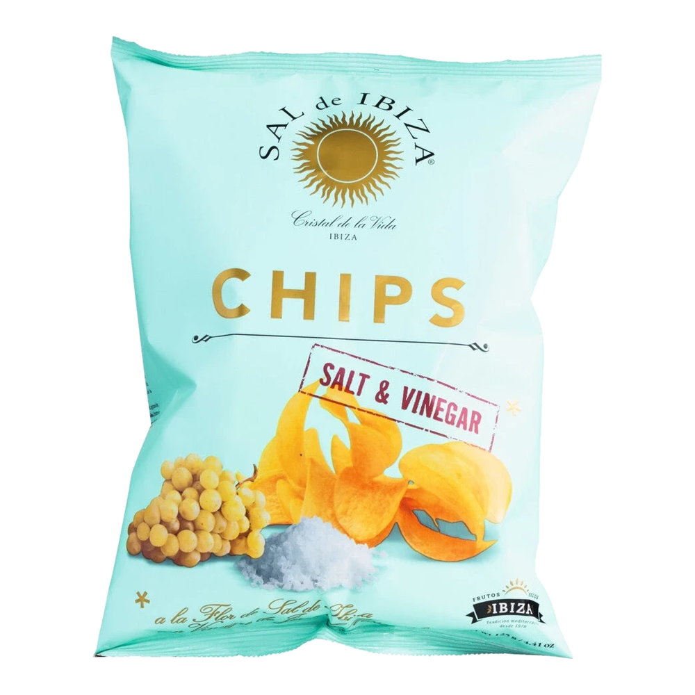 SAL de IBIZA Chips Salt & Vinegar – hauchdünne Kartoffelchips mit Fleur de Sel und Sherry-Essig in einer Tüte