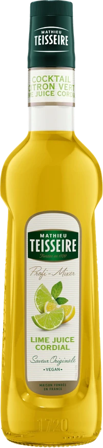 Mathieu Teisseire Lime Juice Cordial Syrup – green glass bottle with lime syrup