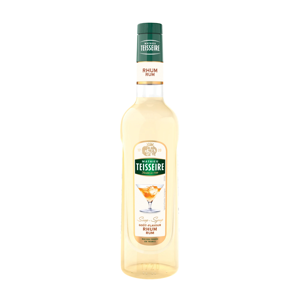 Mathieu Teisseire Rum Sirup – alkoholfreier Sirup mit Vanille-, Gewürz- und Rosinenaroma in einer Flasche