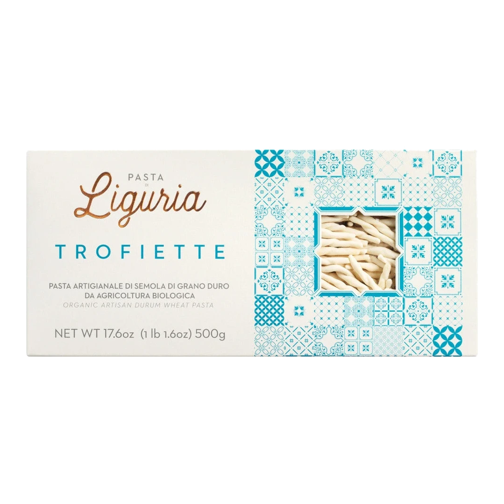 Trofiette Bio – kurze, gedrehte Pasta aus Hartweizengrieß in Packung, ligurisches Traditionsformat