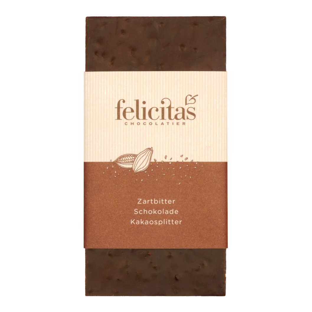 Zartbitter Schokolade mit Kakaosplitter von Confiserie Felicitas GmbH