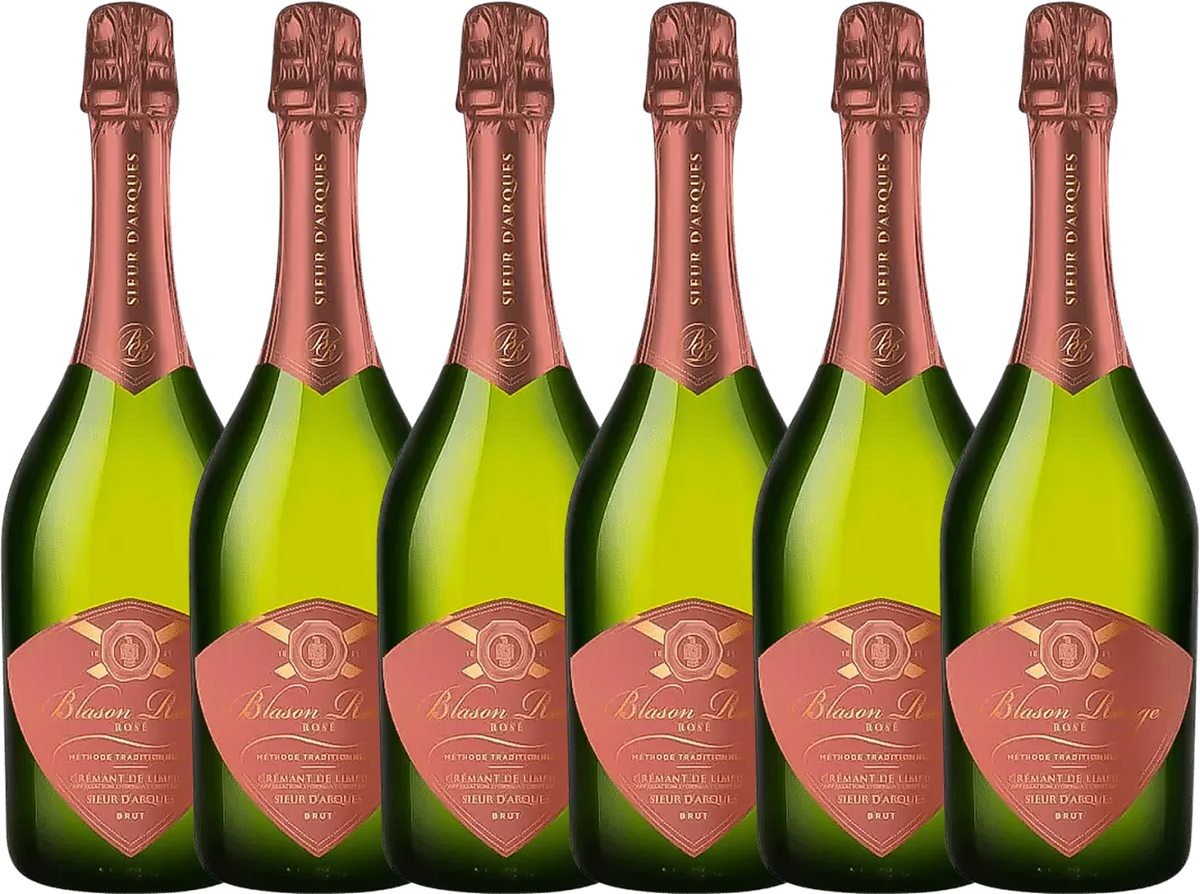 Sieur d'Arques Blason Rouge Crémant de Limoux Brut Rosé, 6er Sparpaket: sechs Flaschen Rosé-Schaumwein