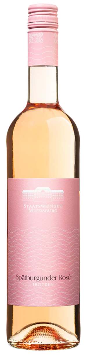 Staatsweingut Meersburg Spätburgunder Rosé Gutswein – lachs-rosa Roséwein vom Bodensee in einer Weinflasche