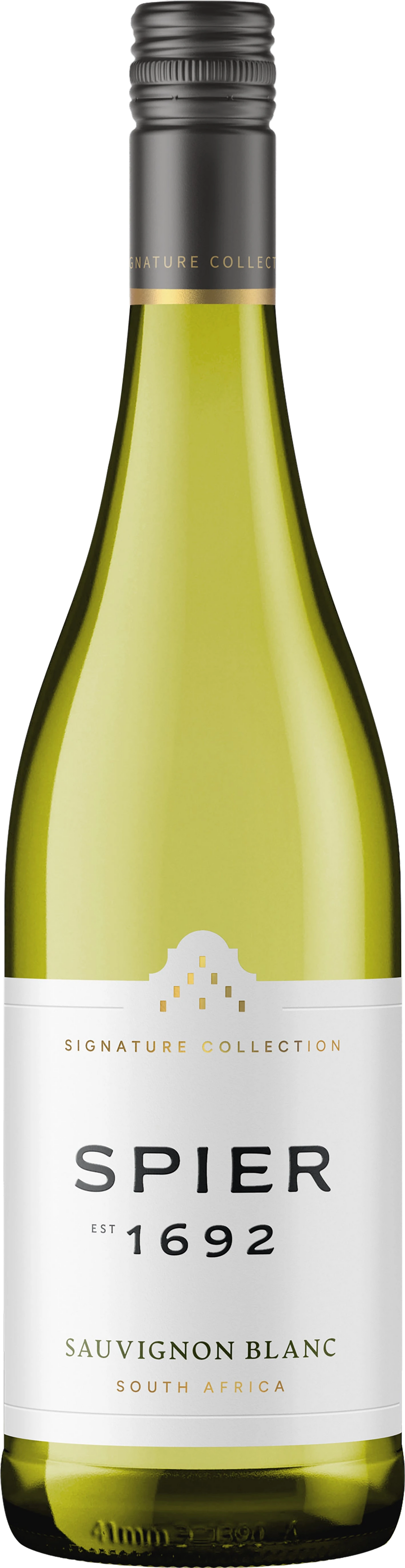 Spier Cellars Spier Signature Sauvignon Blanc – hellgelbe Weißweinflasche mit grünen Reflexen aus Südafrika