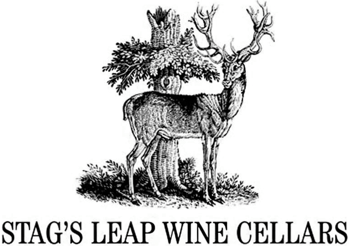 Logo von Stag's Leap Wine Cellars: springender Hirsch vor Baumstumpf, darunter der Schriftzug des Weinguts