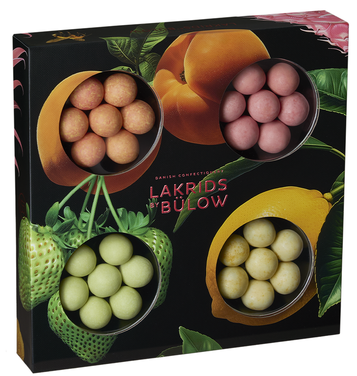 Lakrids by Bülow Summer Selection Box – Geschenkbox mit Lakritz-Schokoladenkugeln in sommerlichen Aromen