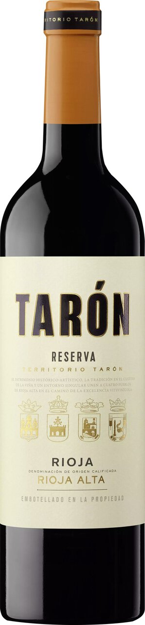 Rotweinflasche Tarón Reserva DOCa Rioja 0,75 l von Bodegas Tarón mit klassischem Etikett