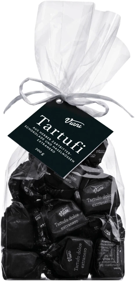 Tartufi dolci extraneri classic edition – 14 dunkle Trüffelpralinen mit Edelbitterschokolade und Haselnüssen IGP