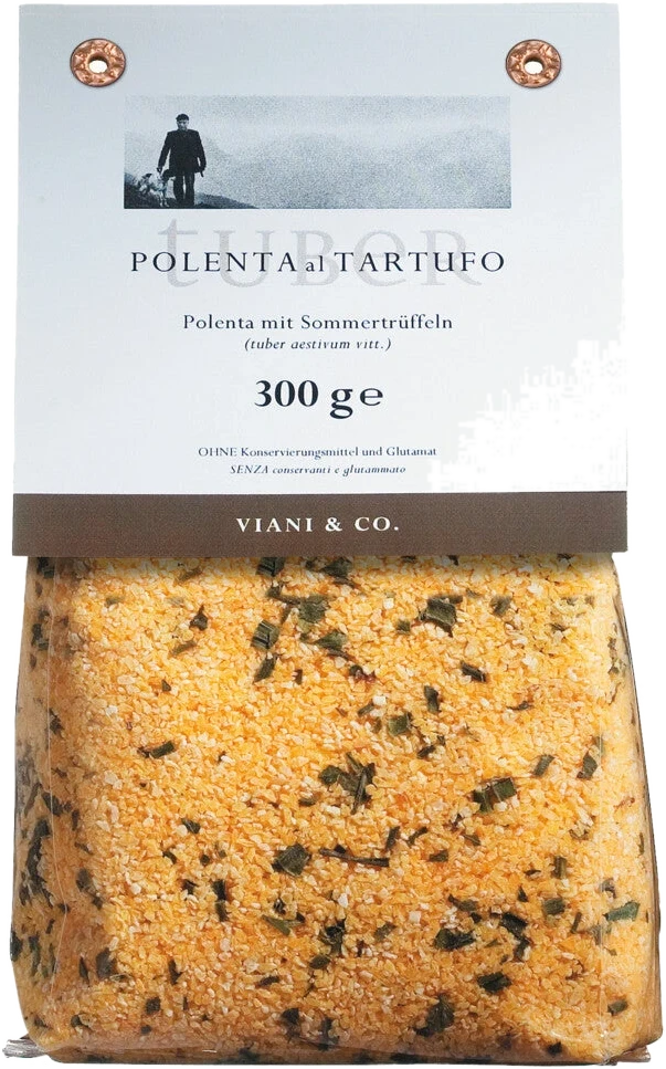 Viani & Co. Polenta al tartufo – Polentamischung mit Sommertrüffeln, Steinpilzen und Kräutern.