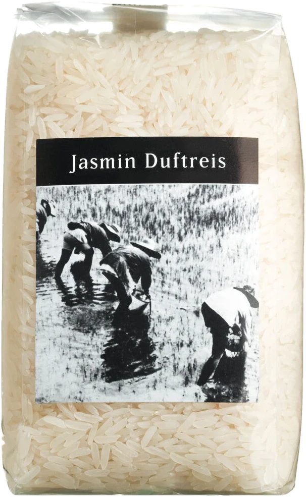 Viani Jasmin-Duftreis Triple A Quality, weiße Reiskörner in Verpackung, aromatischer Langkornreis