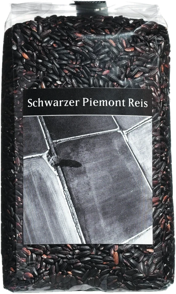 Viani Schwarzer Piemont Reis, Sorte Venere, in schwarzer Packung mit Produktbeschriftung