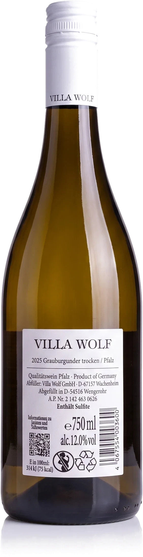 Weißweinflasche Villa Wolf Grauburgunder trocken von Dr. Loosen, Pfalz