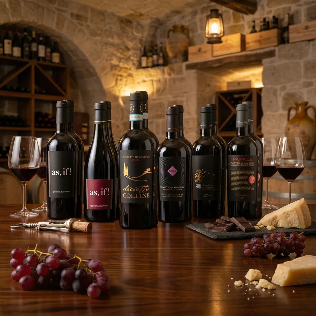 Vinoscout Probierpaket Primitivo: 12 Flaschen apulischer Rotweine von Torrevento und Vigneti del Salento im Karton
