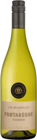 White wine bottle Viognier Les Mijanelles from Chateau Fontarèche with a light label