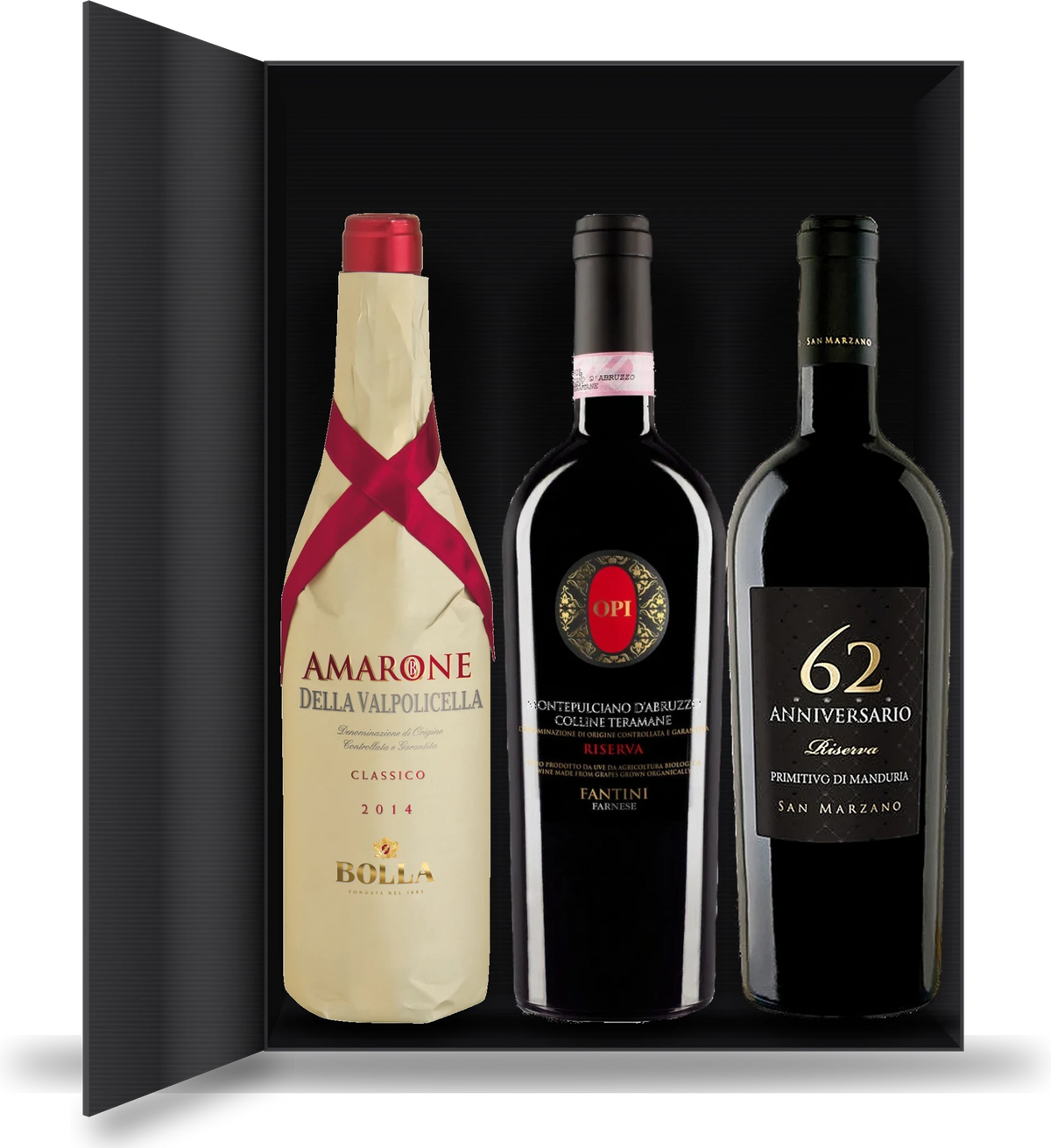 Weinset Italien von Vinoscout mit Amarone, Montepulciano Riserva und Primitivo Riserva als Probierpaket