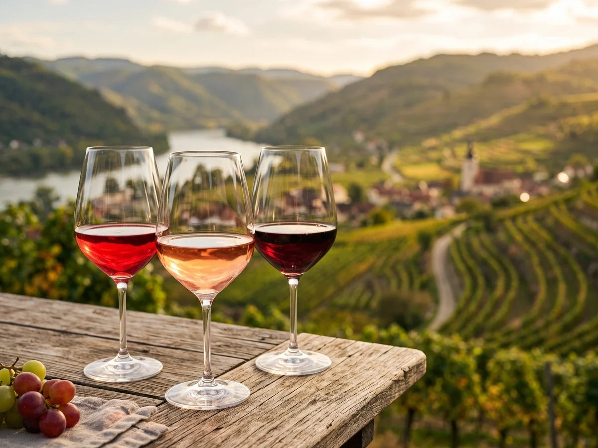 Weinberge in der Wachau an der Donau in Österreich