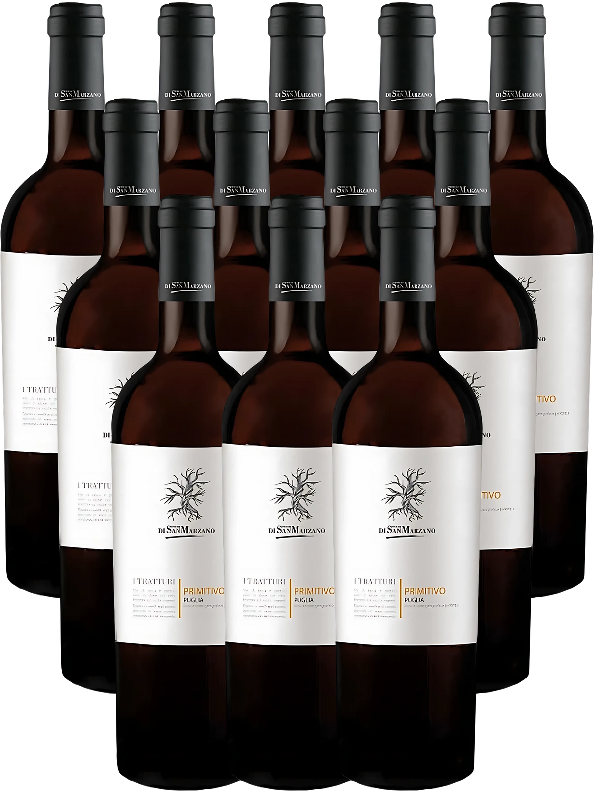 12er Sparpaket mit Flaschen Primitivo Puglia I Tratturi von Feudi di San Marzano als Probierpaket