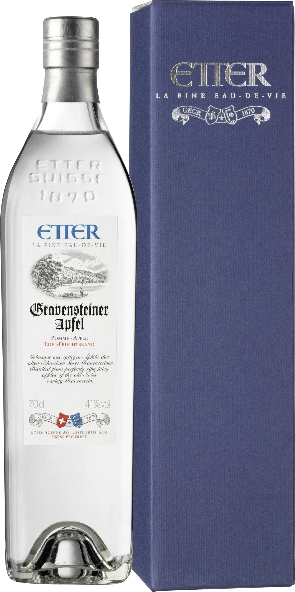 Etter Gravensteiner Apple Swiss Gravensteiner Apple, 41% Vol, gift box 0.7L