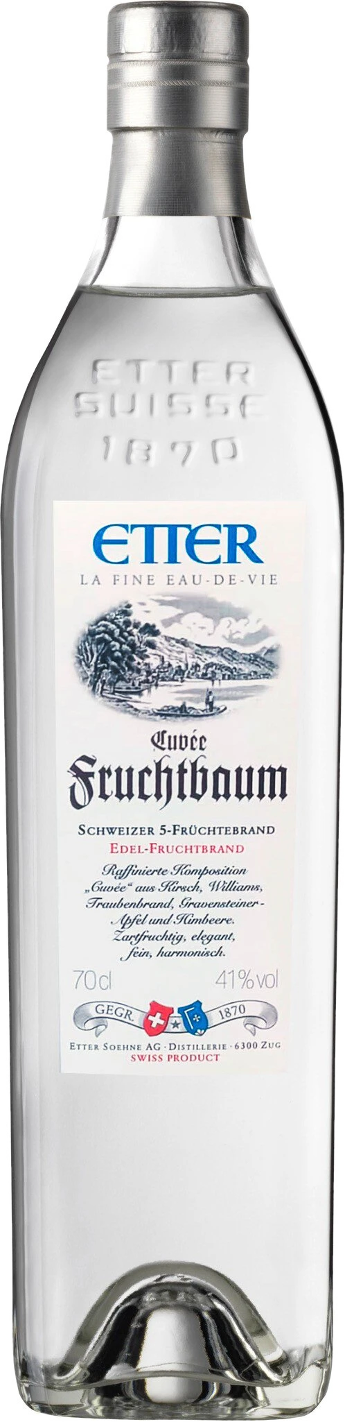 Etter Fruchtbaum Schweizer 5-Früchte-Brand, 41% Vol, Originalfl. 0,7L