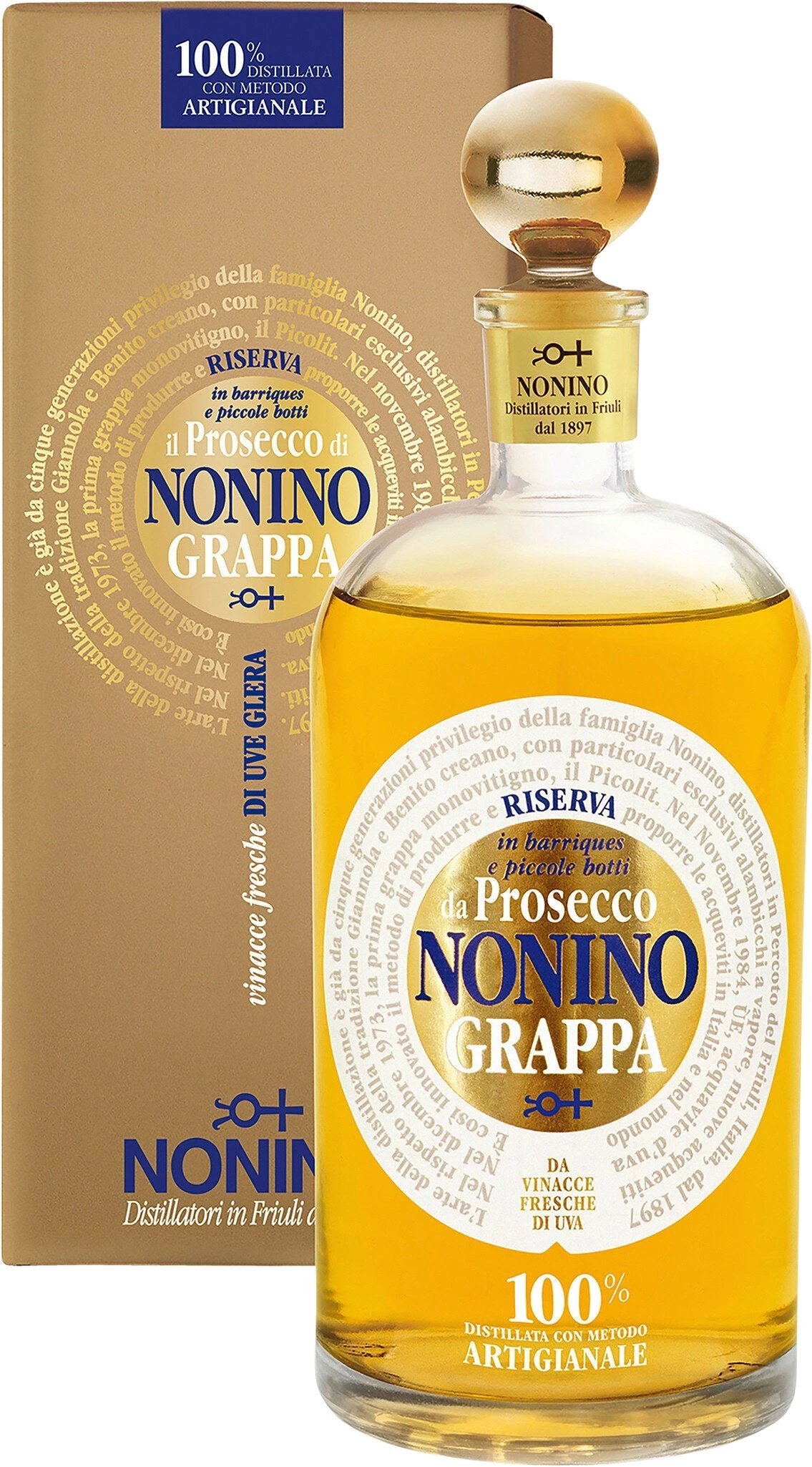 Grappa Il Prosecco Monovitigno im Barrique gereift 41% vol. 0,7L