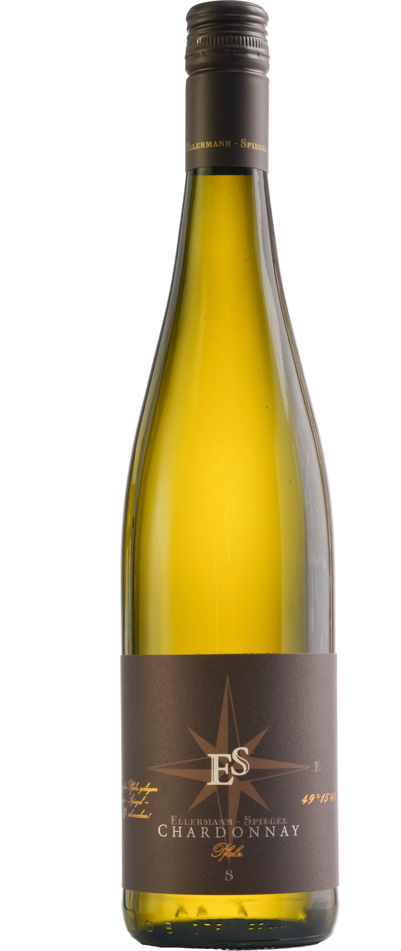 Flasche Chardonnay Gutswein von Ellermann-Spiegel, weißer Gutswein, fruchtig und frisch