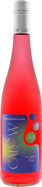CALOW Blueberry-Basil, ready-mixed low-alcohol wine aperitif in a bottle, with blueberries and basil