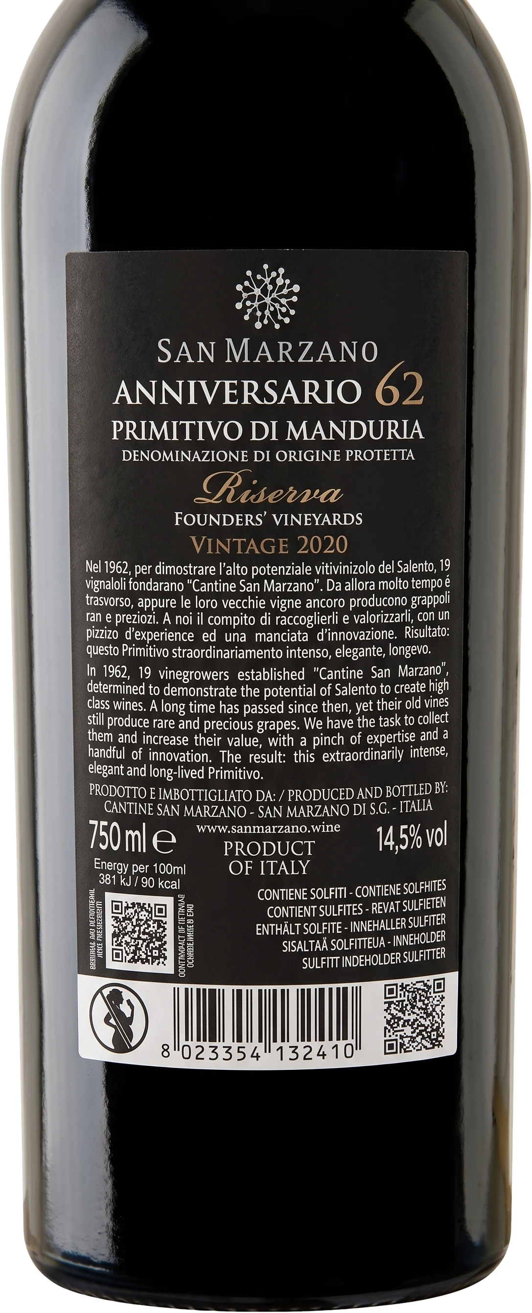 Anniversario 62 Primitivo di Manduria Riserva