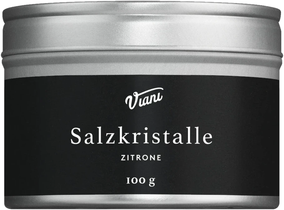 Salzkristalle Zitrone von Antonio Viani – Zypern-Meersalz-Pyramiden mit Zitronenaroma in einer Verpackung