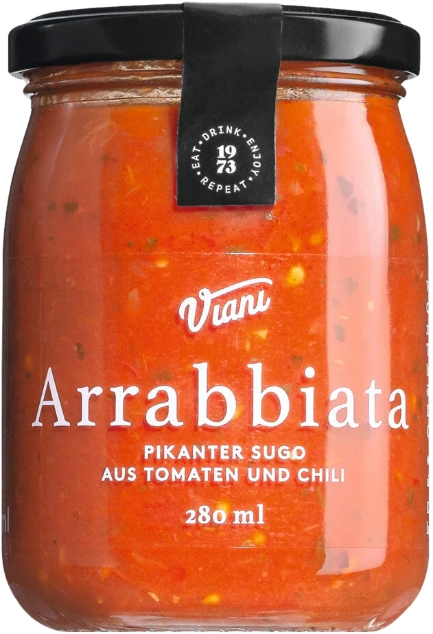 Glas Arrabbiata – Pikanter Sugo mit Chilli, rote Tomatensauce mit Chilistücken
