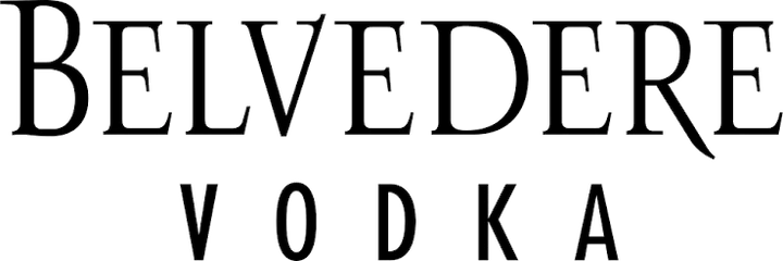 Belvedere Vodka Logo mit stilisiertem Palastgebäude und Schriftzug auf weißem Hintergrund