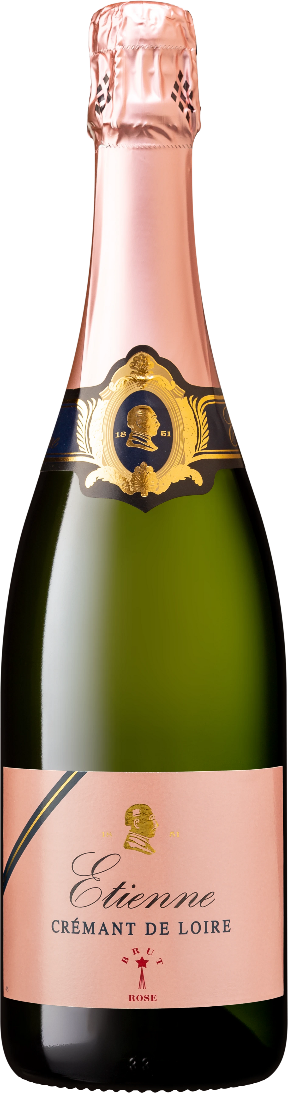 Flasche Bouvet Ladubay Etienne Crémant de Loire Rosé Brut, roséfarbener Schaumwein aus dem Loiretal