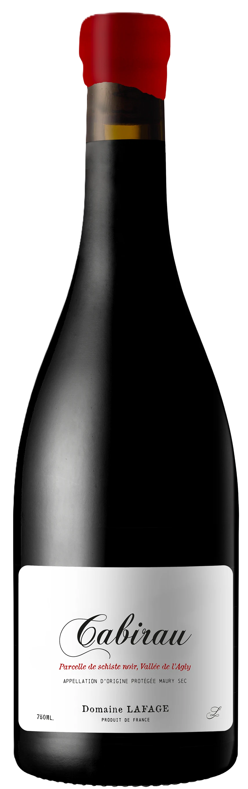 Flasche Cabirau La Grande Cuvée Rouge von Domaine Lafage, ein Rotwein aus dem Roussillon