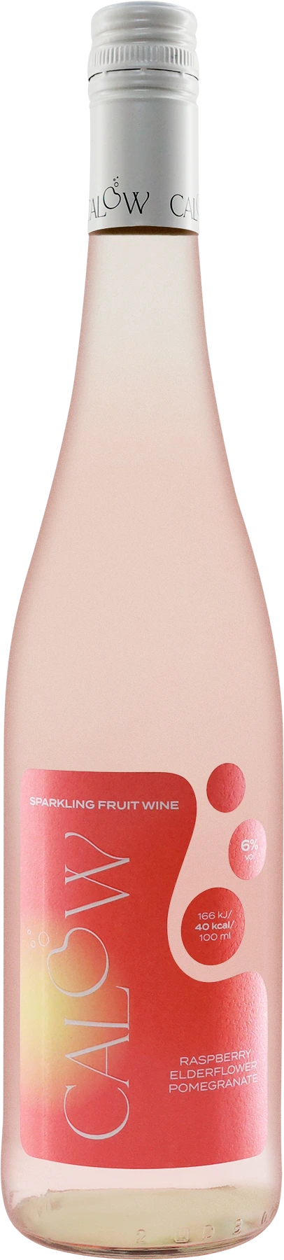 Flasche CALOW Himbeere-Holunder, Low-Alkohol-Weinaperitif mit Himbeer- und Holunderblüten-Geschmack