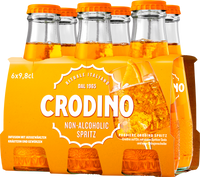Campari Crodino non-alcoholic aperitif, 6-pack with orange glass bottles