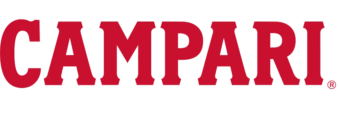 Campari Logo – roter Schriftzug des italienischen Aperitif-Herstellers auf weißem Hintergrund