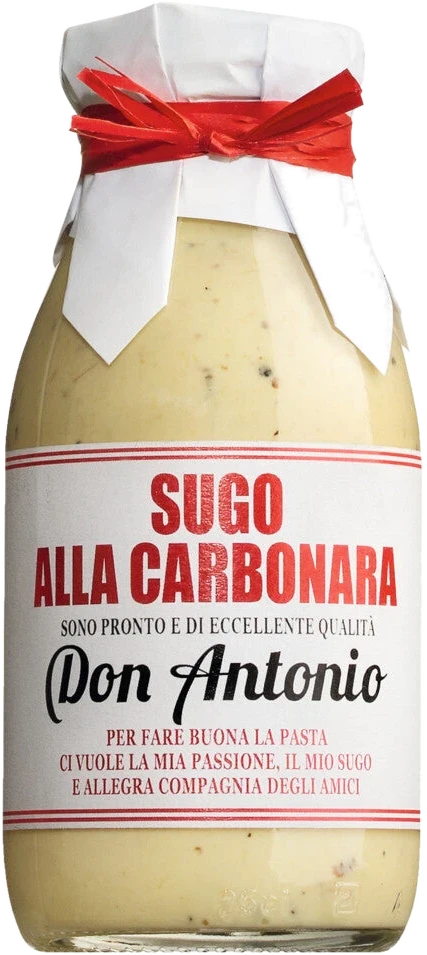 Casina Rossa Salsa Carbonara – cremige Fertigsauce mit Pancetta-Stückchen im Glas
