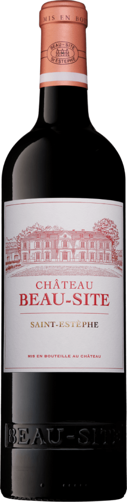 Château Beau-Site Rotwein aus Saint-Estèphe, dunkle Glasflasche mit Etikett