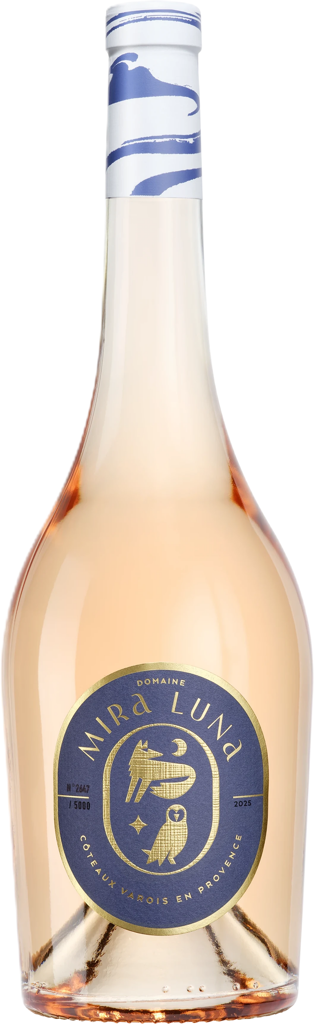 Domaine Mira Luna Coteaux Varois en Provence Rosé – blasse Lachsfarbe, Flasche mit provenzalischem Etikett