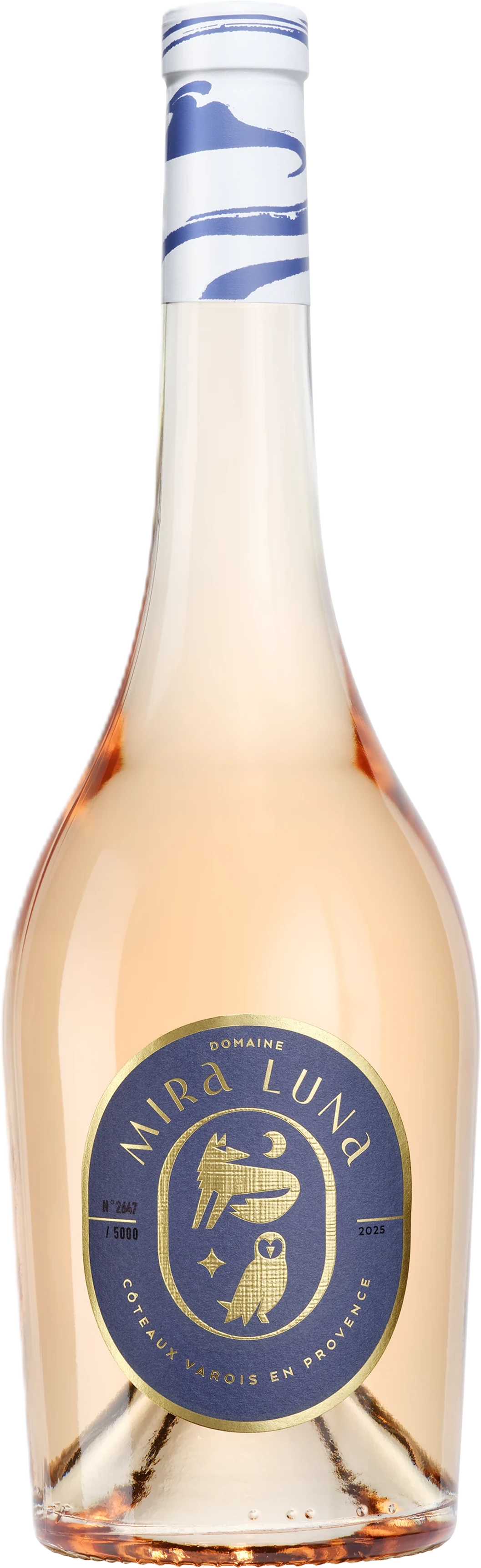 Domaine Mira Luna Coteaux Varois en Provence Rosé – blasse Lachsfarbe, Flasche mit provenzalischem Etikett