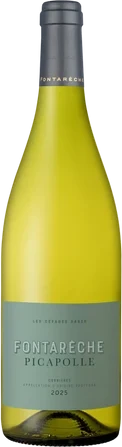 Bottle of white wine Cuvée PICAPOLLE BLANC from Chateau Fontarèche.