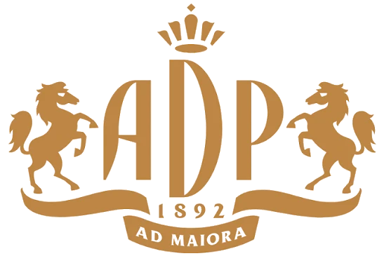 Firmenlogo der Distilleria Andrea Da Ponte SpA, Grappa-Hersteller aus Conegliano, Venezien, gegründet 1892.