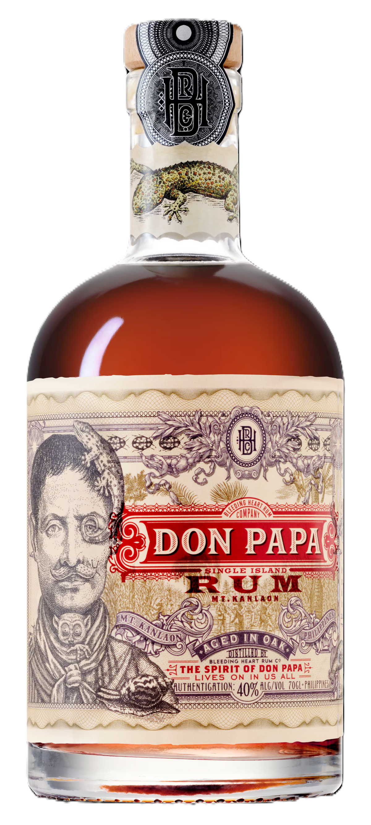 Flasche Don Papa Single Island Rum von Sierra Madre, in Ex-Bourbon-Eiche gereift, 40 % ABV