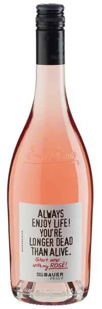 Emil Bauer Enjoy Rosé rosé wine bottle with a light-colored label on a white background