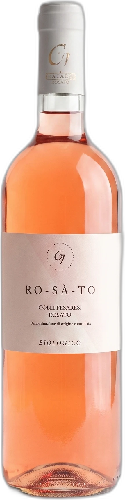Galiardi Ro-Sa-To Colli Pesaresi Rosato DOC – Bio-Roséwein aus den Marken in frischem Lachsrosa, Flasche mit hellem Etikett